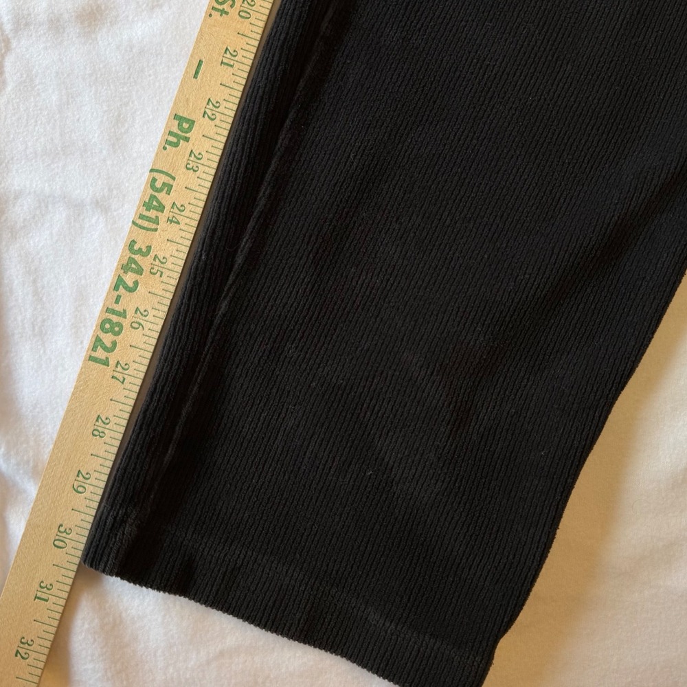 Lands End Sport Knit Tapered Leg Pants Size‎ L Tall Elastic Waist Black Corduroy - Picture 8 of 10